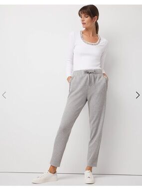 White House Black Market Light Gray Drawstring Jogger Pants